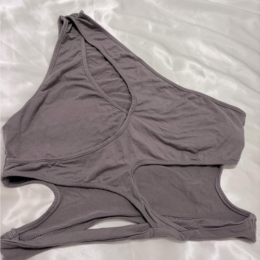 Women's y2k Gray Asymmetrical One Shoulder Tank Top